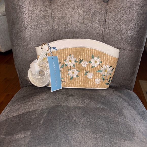 NWT Draper James Emma White Willow Embroidered Crossbody Handbag - Picture 1 of 8